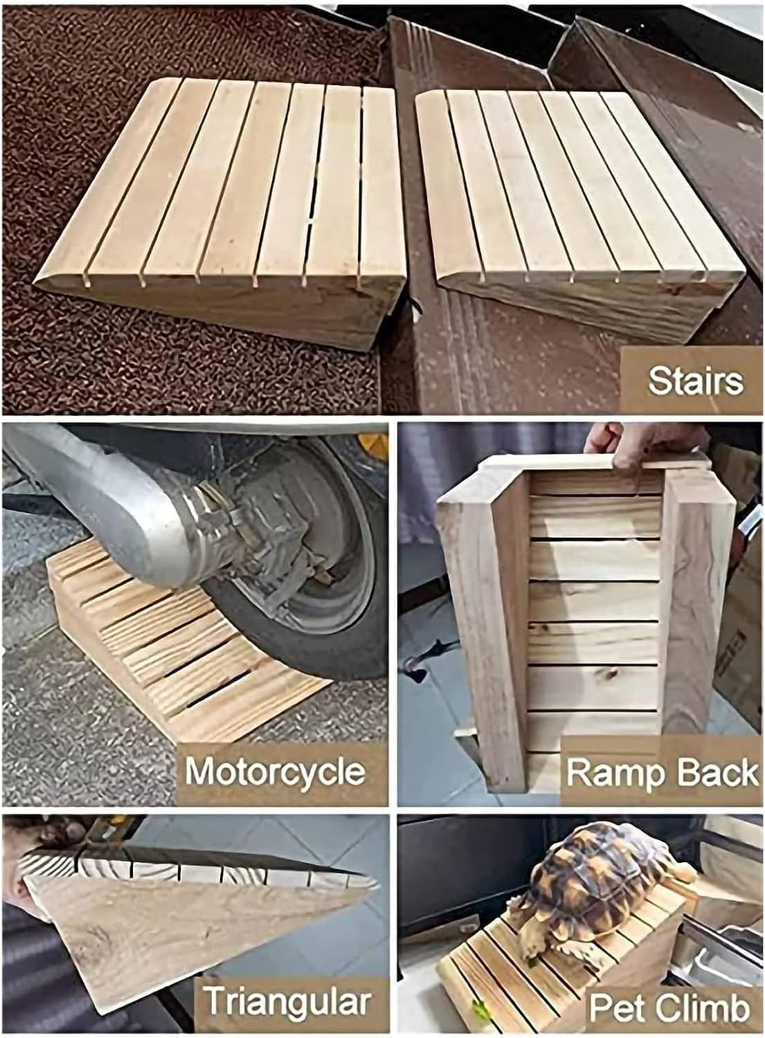 2-6in Rise Wooden Threshold Ramp for Home/Front Door/Yard/Doorways, Wheelchairs Walkers Car Motorcycle Entry Sill Steps Transition Ramp, 300kg Load (Size : 30.8x30x10cm