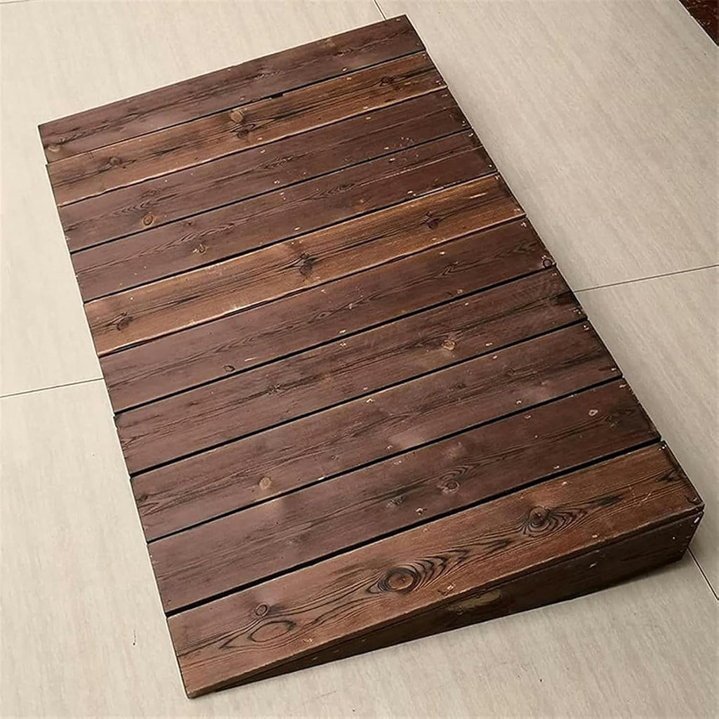 Threshold Ramp, 10'/8'/7'/4' Rise Wooden Threshold Ramps for Doorways, Non-Slip Durable Entry Ramp for Home/Garden Step/Sheds Doors