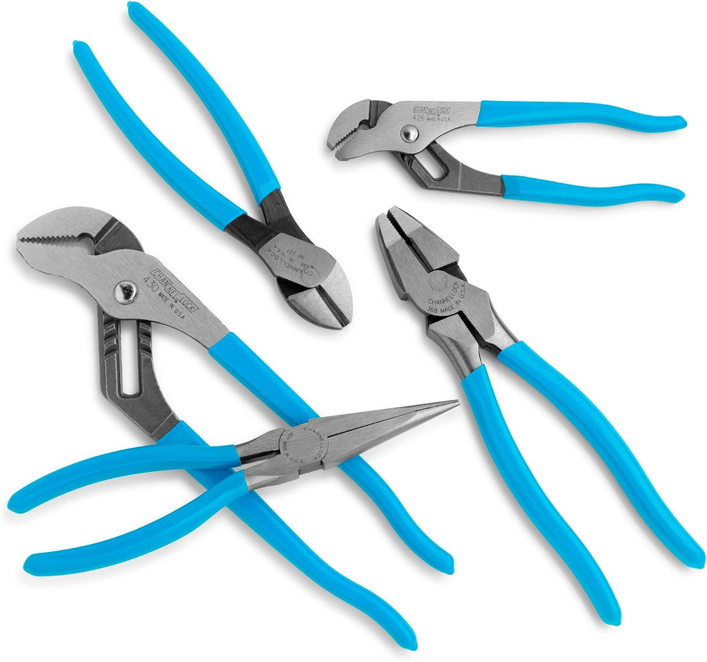 CHANNELLOCK GS-50 5pc Pliers Set | Made in USA | Forged High Carbon Steel | Includes Tongue & Groove, Linemen's, Long Nose and Cutting Pliers