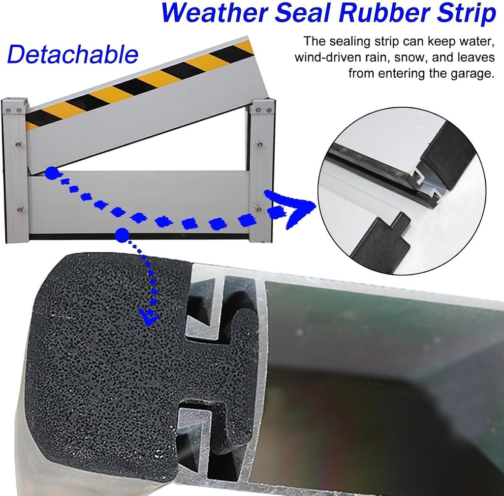 Flood Protection Barriers for Garage, 3 ft 5 ft 8ft 10 ft 12ft 15feet 17 feet 17 ft Custom Aluminum Threshold Anti-Flood Wall, Driveway/Doorway Temporary Dams, Removable & Reusable ( Color : H 0.8m(2.