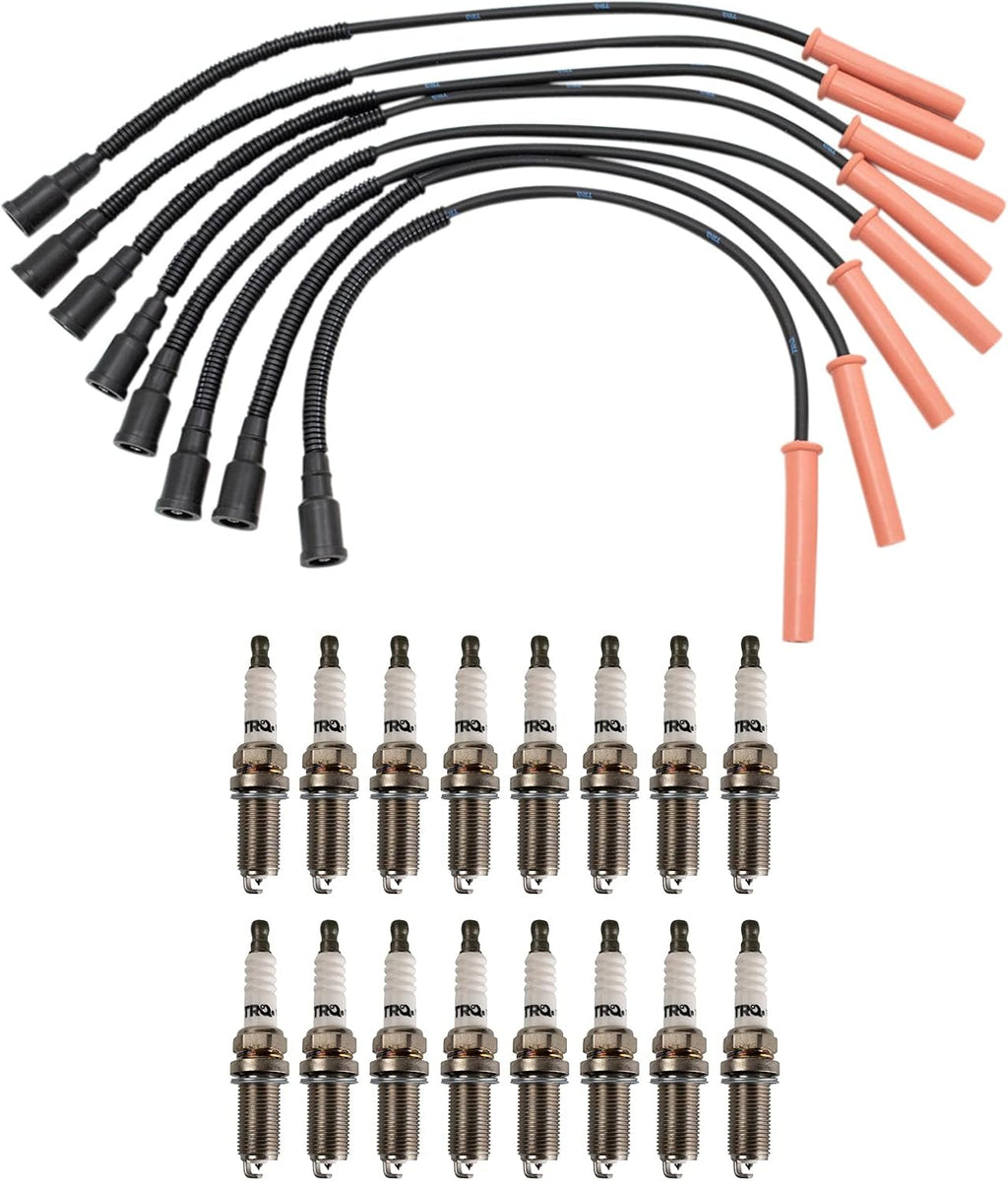 TRQ Spark Plug Kit 16 Piece Iridium Spark Plugs Compatible with 2010-2014 Ford F-150 2011-2016 F-250 Super Duty F-350 Super Duty