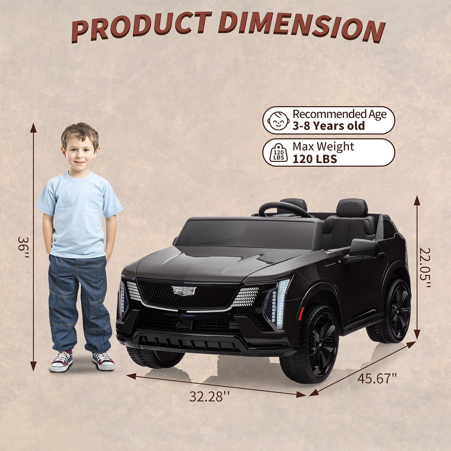24V Ride On Car, Licensed Cadillac Battery Powered Electric Vehicle w/Remote Control, 2 Seater, 4-Wheel Shock Absorbers, Smooth Start, Music, LED Lights for Boys Girls