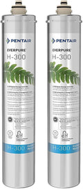 Pentair Everpure H-300 Water Filter Replacement Cartridge for Home Faucet Tap Water Under Sink, EV927072 (2 Pack)
