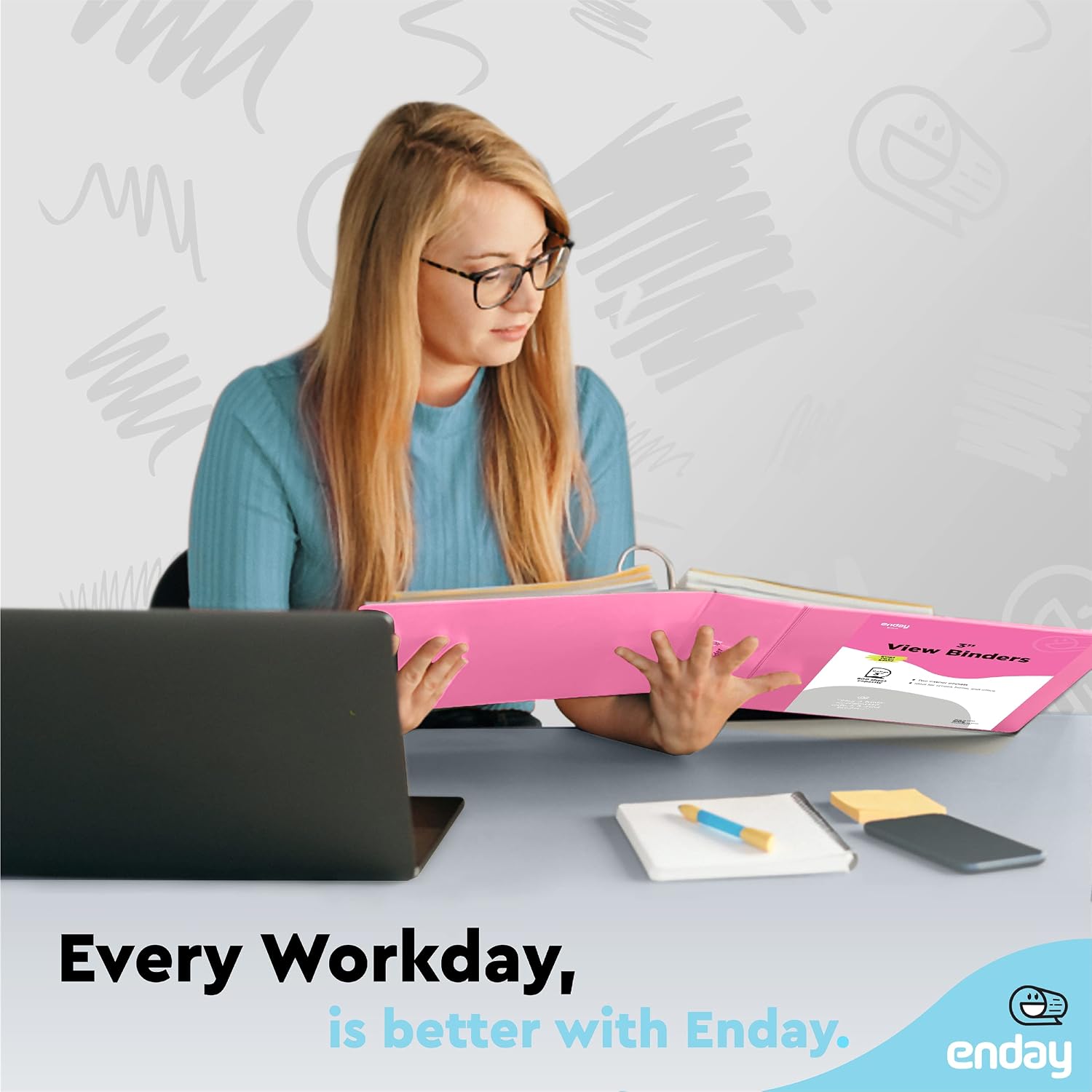 Enday 3 inch Binder (24 Pack - Pink) 3 Ring Binder 3 inch with Clear View Cover and 2 Inside Pocket - for Letter Size 8.5 x 11'' Paper, Ideal for School Supplies, Office, and Home