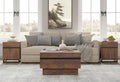 WAMPAT 3 Pieces Living Room Table Set, Modern Coffee Table with Tempered Glass Top, Modern End Table with 1 Drawer & 1 Storage Cabinet for Living Room