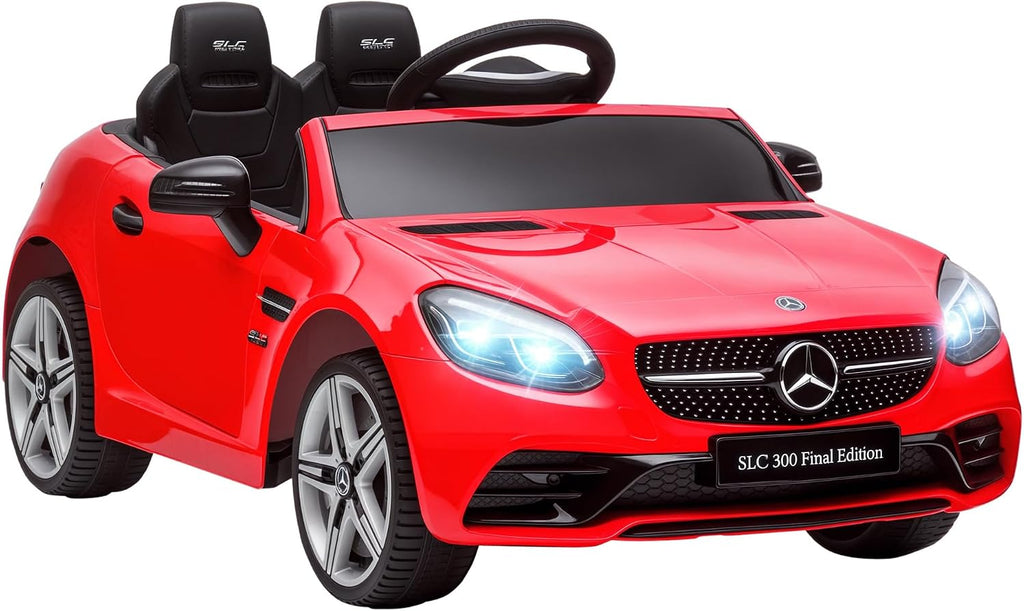 Aosom Mercedes SLC 300 Licensed 12V Ride On Car for Kids with Remote Control, 2 Speeds, Battery Powered Kids Electric Car with Music, Lights, Suspension for 3-6 Years Old, Red