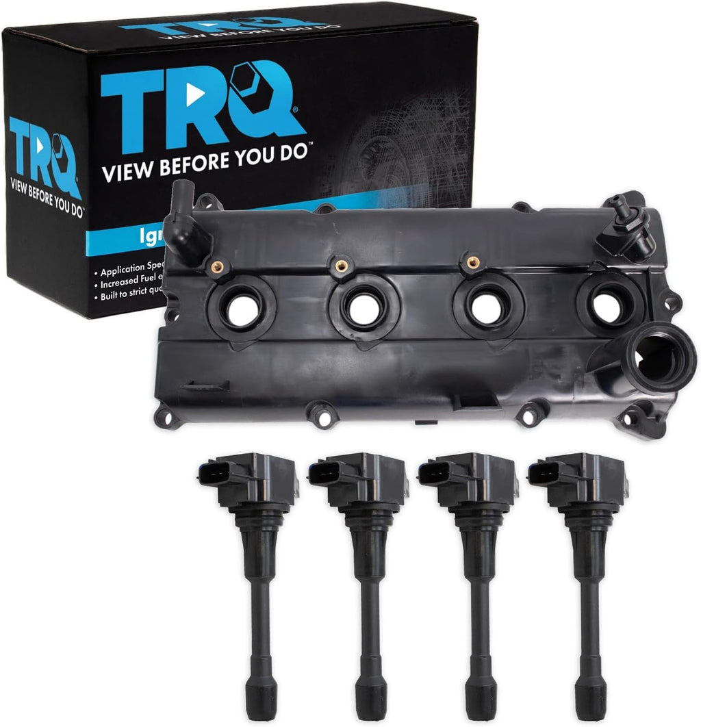 TRQ Ignition Coil Kit 5 Piece Valve Cover Compatible with 2005-2019 Nissan Frontier