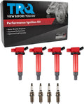 TRQ Ignition Coil & Spark Plug Kit 8 Piece Iridium Compatible with 2001-2011 Toyota Camry 2001-2007 Highlander 2001-2008 RAV4 2002-2006 Solara 2005-2010 Scion tC 2010-2012 xB 2009-2010 Corolla Matrix