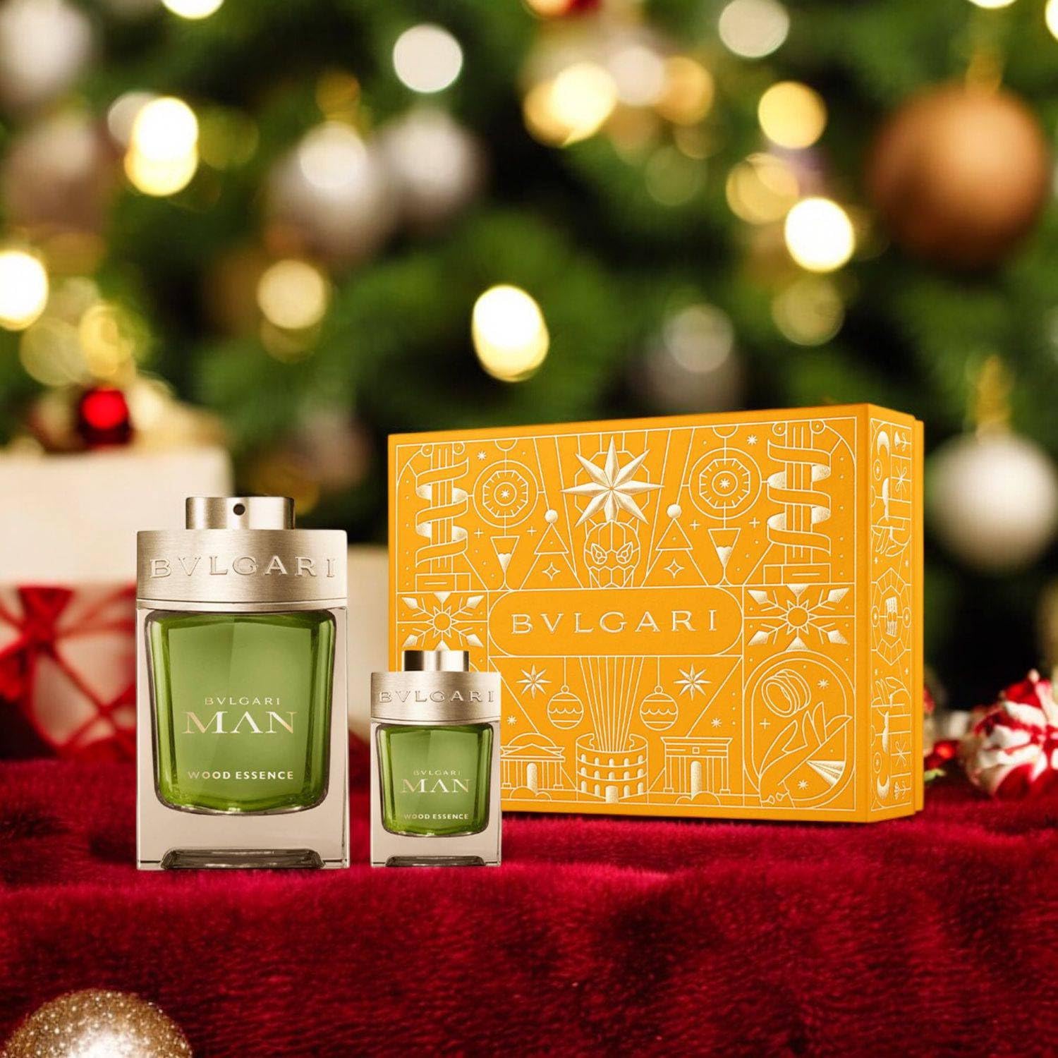 Bvlgari Bulgari Man Gift Box for Men Wood Essence Perfume Eau De Parfum Spray 100 ml and Perfume Travel Spray Eau De Parfum 15 ml