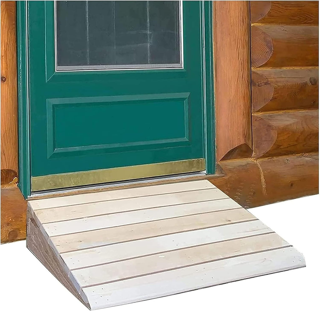 SHYP Solid Wood Threshold Ramp Steps Assist Ramp Pads Anti-Slip Wooden Portable Wheelchair Ramp for Doorways and Bathroom, Household Front Door Entry Ramp 2-6 Inch Rise (Size : 38.8x35x15cm)
