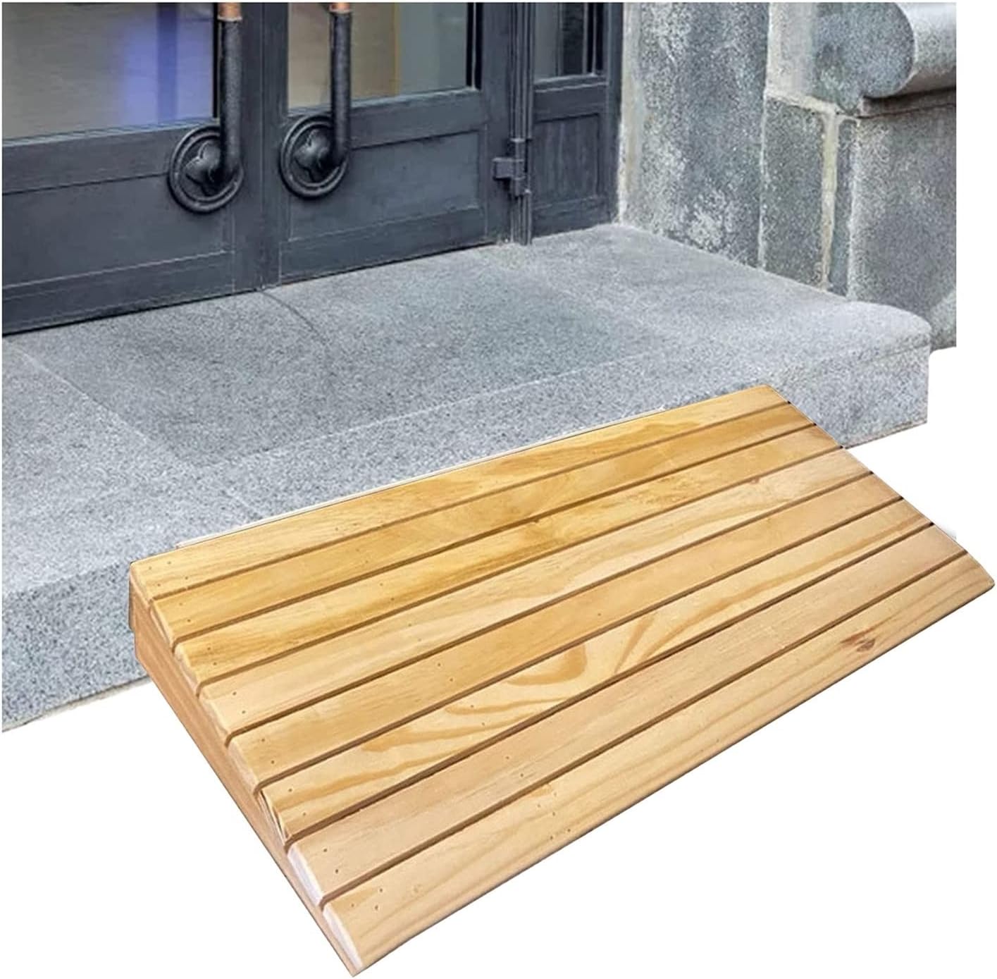 2' 3' 4' 5' 6' Rise Wooden Threshold Ramp for Home/Front Door/Yard/Doorways, Wheelchairs Walkers Car Motorcycle Entry Steps Transition Ramp, (Size : 30.8x30x9cm/12.1x11.8x3.5in)