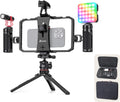 Zeadio All-in-One Phone Video Vlogging Kit, Versatile Video Cage with RGB Light, Mic, Arca Ball Head Tripod, Handheld Stabilizer for YouTube/TikTok/Live Streaming, Compatible with All Smartphones