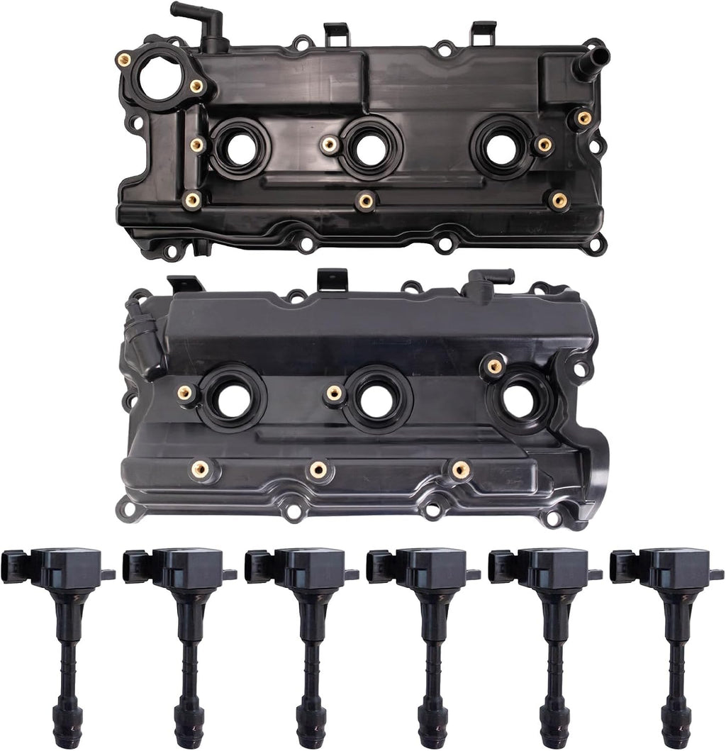 TRQ Ignition Coil Kit 8 Piece Valve Cover Compatible with 2002-2003 INFINITI QX4 2002-2004 Nissan Pathfinder