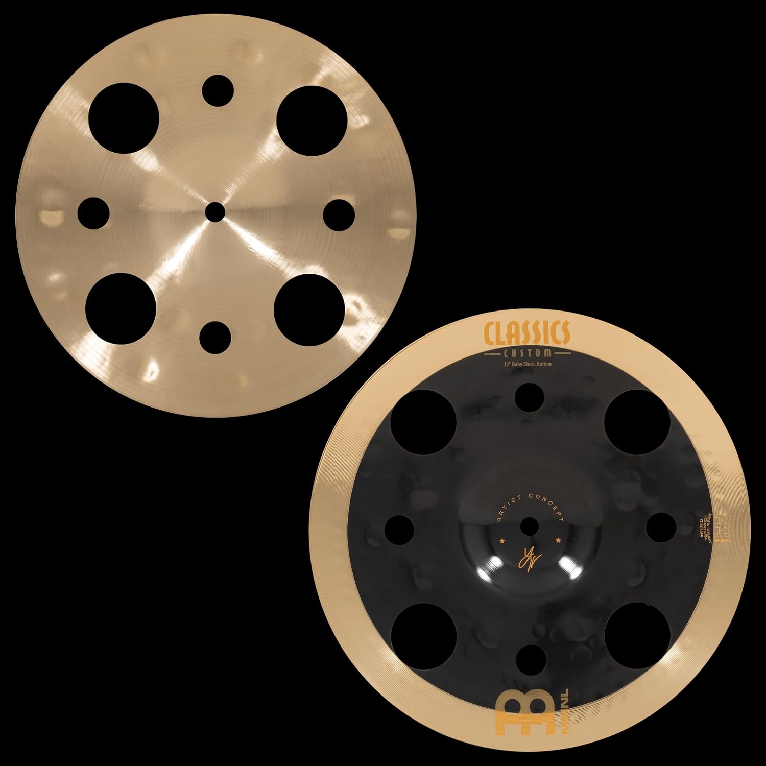 Meinl Cymbals Byzance/Classics Custom Luke Holland Artist Concept Model Baby Stack, 10'/12' — 2-YEAR WARRANTY