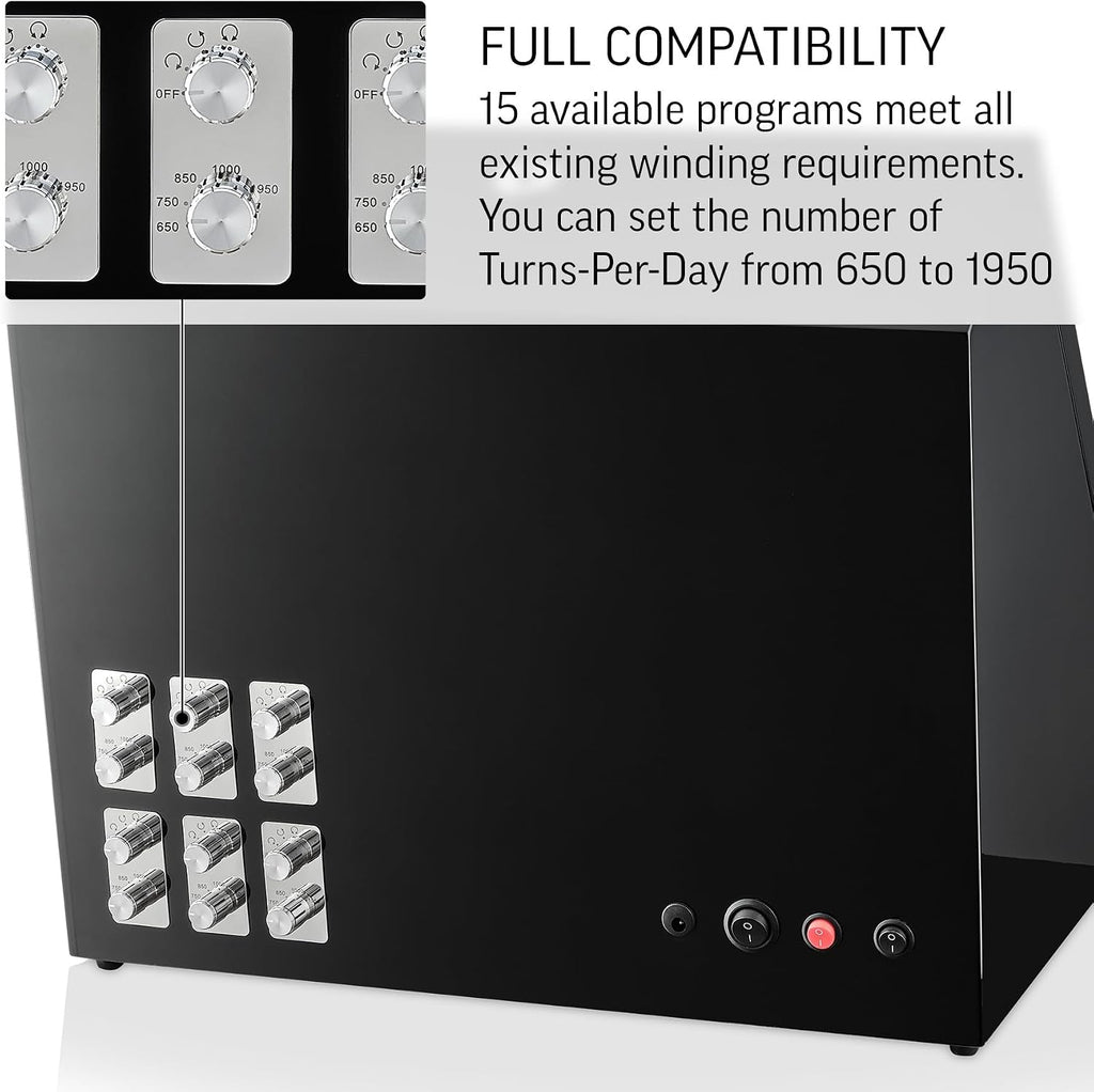 TIMECUBE 12 Watch Winder with 6 Storage Slots, LED Light and Automatic Motor-Stop