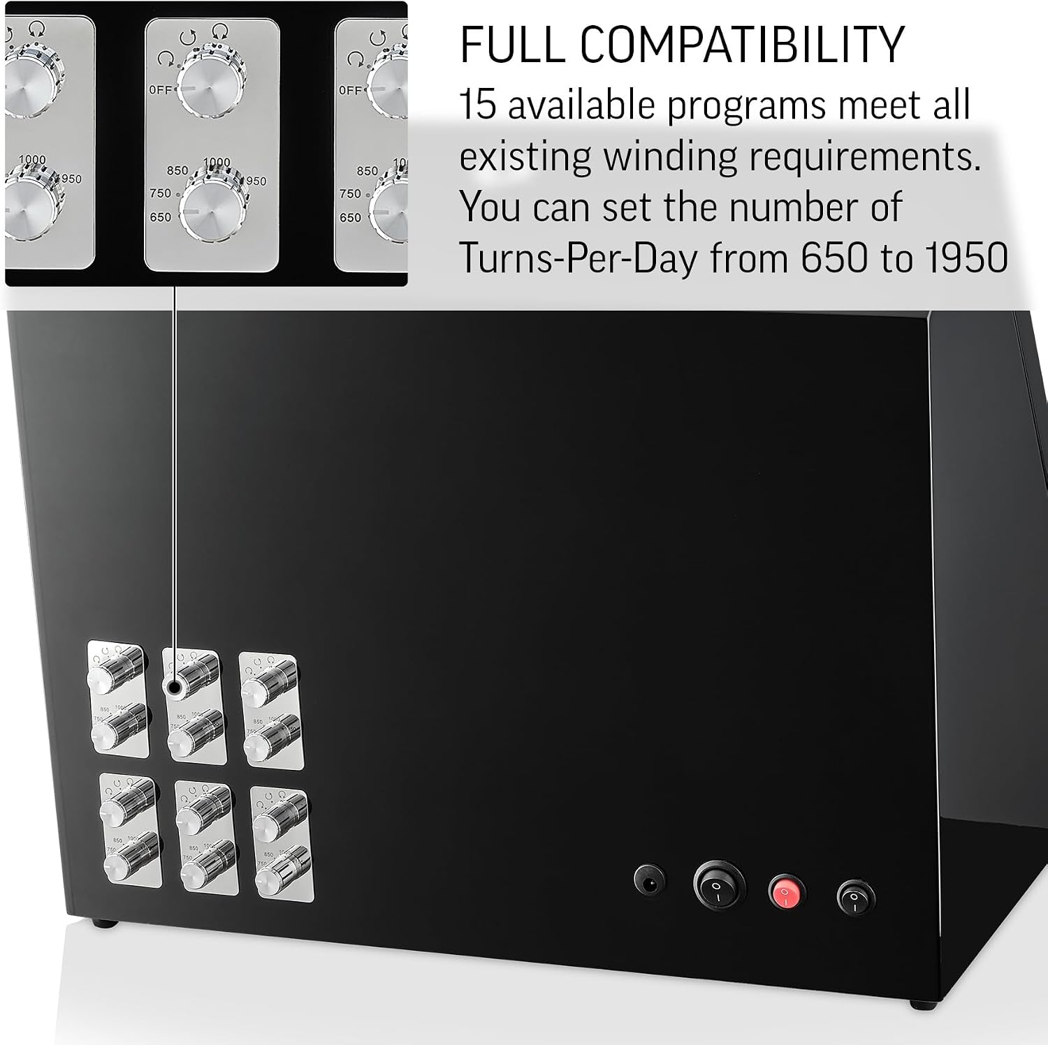 TIMECUBE 12 Watch Winder with 6 Storage Slots, LED Light and Automatic Motor-Stop