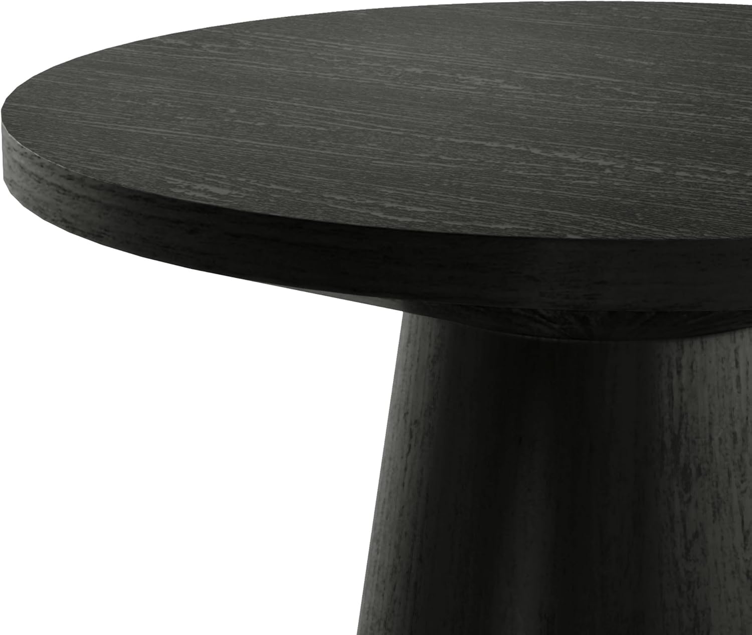 Furniture of America Crambel Modern Solid Wood 20-inch Round End Table with Cone-Shaped Pedestal Base, Living Room Furniture for Small Space, Home Office, Black