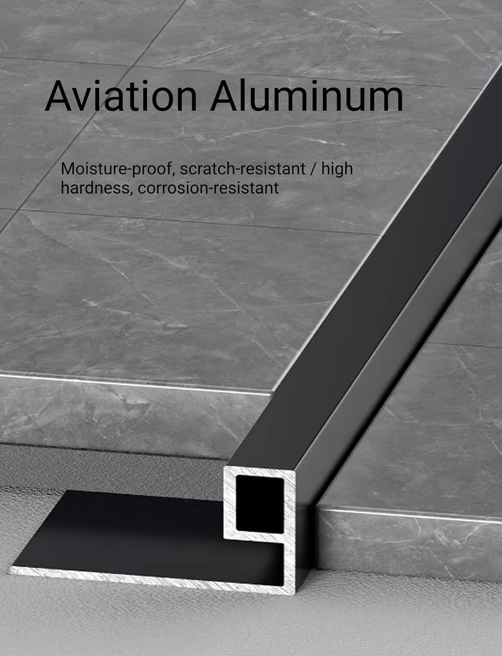 39in Aluminum Alloy Transition Strip, Cuttable Door Threshold Edging for Carpets & Tiles, Home Office & Hotel Floor Decor (Silver, 2.8x15.7in/7x40cm)