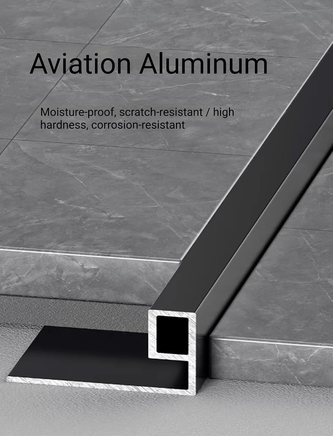 Cuttable Aluminum Transition Strip, 39in L Bar for Carpets & Tiles, Door Threshold Edging Tool, Home & Office Decor, Silver (2.8x11.8in/7x30cm)