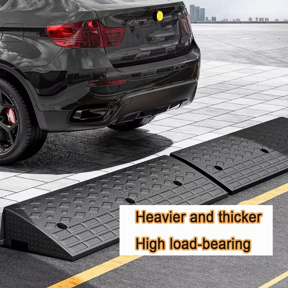 Driveway Ramps Rubber Curb Ramp Non-Slip Sidewalk Curb Ramps，2in 3in 4in 5in Rise Handicap Ramp，Heavy Duty Loading Ramps for Supermarket Factory Loading Dock(100x30x9cm/39.3x11.8x3.5in)