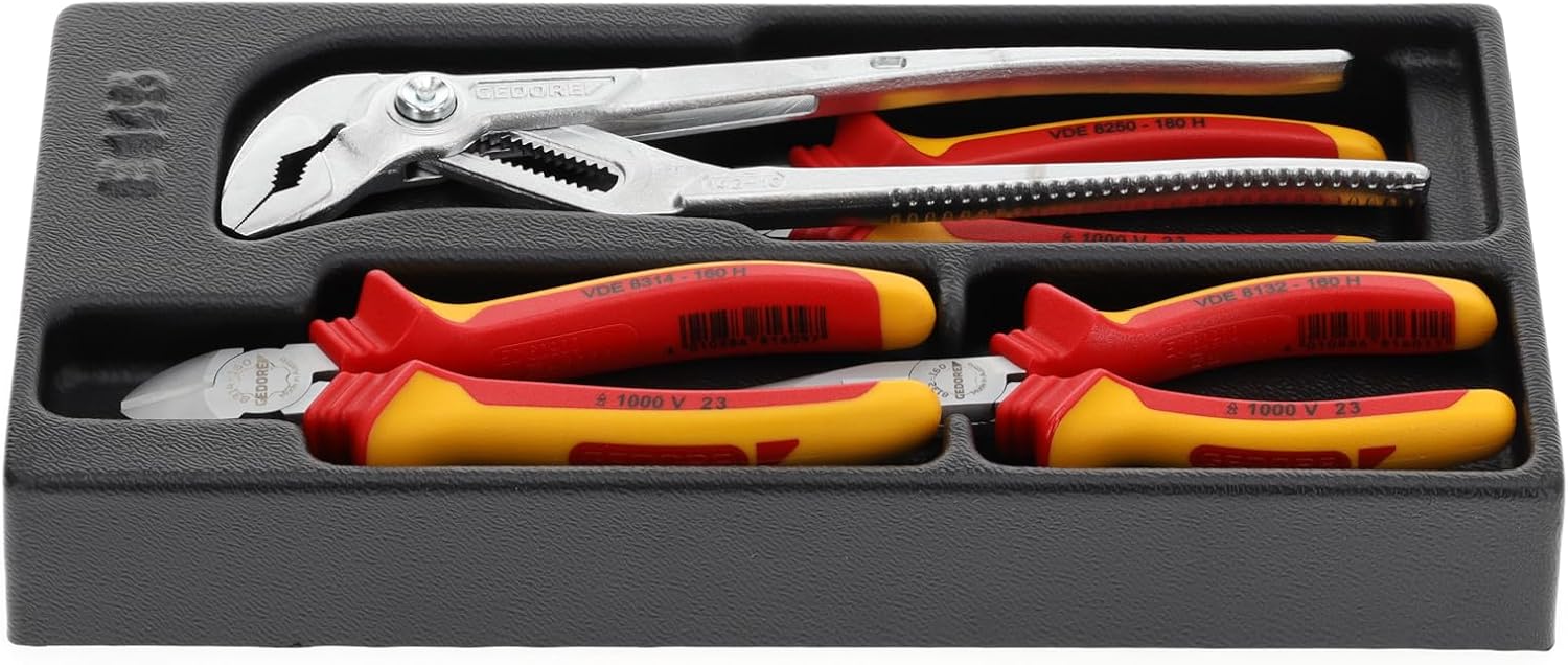 Gedore 1500 ES-VDE 145 VDE pliers set in 1/3 ES tool module
