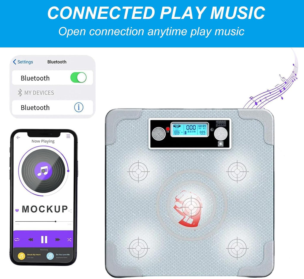 Smart Boxing Machine,Wall Music Boxing Pad,Led Luminous Electric Boxing Target,Silver