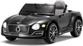 SEHOMY 12V Bentley Electric car for Kids with Remote, EXP12 Kid Cars to Drive Battery Powered Ride On Vehicle with 4 Wheels, Foot Pedal, 2 Speeds, Music, Aux, LED Headlight, Music Player Black