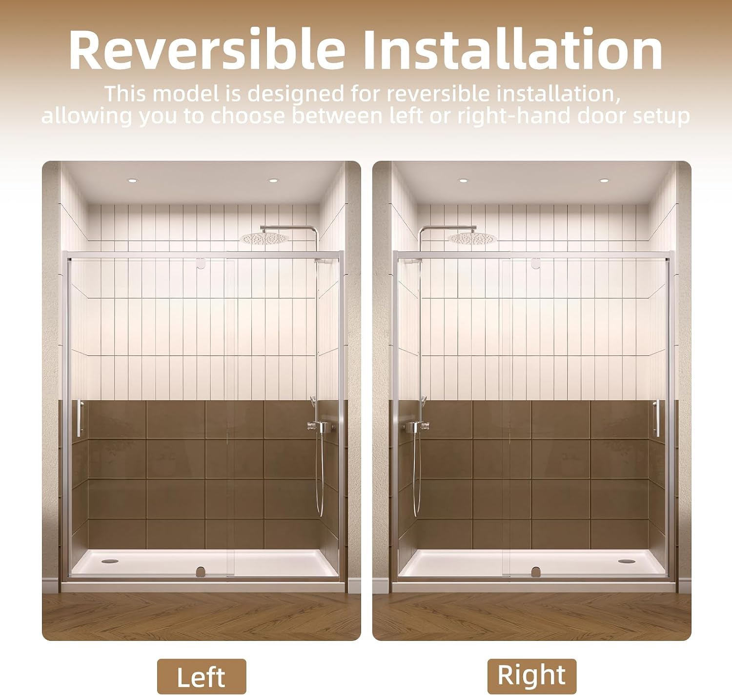 Royal Guard 32-36' W x 72' H Pivot Shower Door,Swing Shower Glass Doors with 1/4'(6mm) Clear SGCC Tempered Glass,Reversible Installtion,Chrome Finish