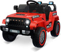 Garvee 12V Kids Ride On Truck Car, Battery Powered Electric Vehicles with Remote Control, Spring Suspensions, 3 Speeds, LED Lights, Music, MP3, Ride On Toy Car for Children Toddles Boys Girls, Red