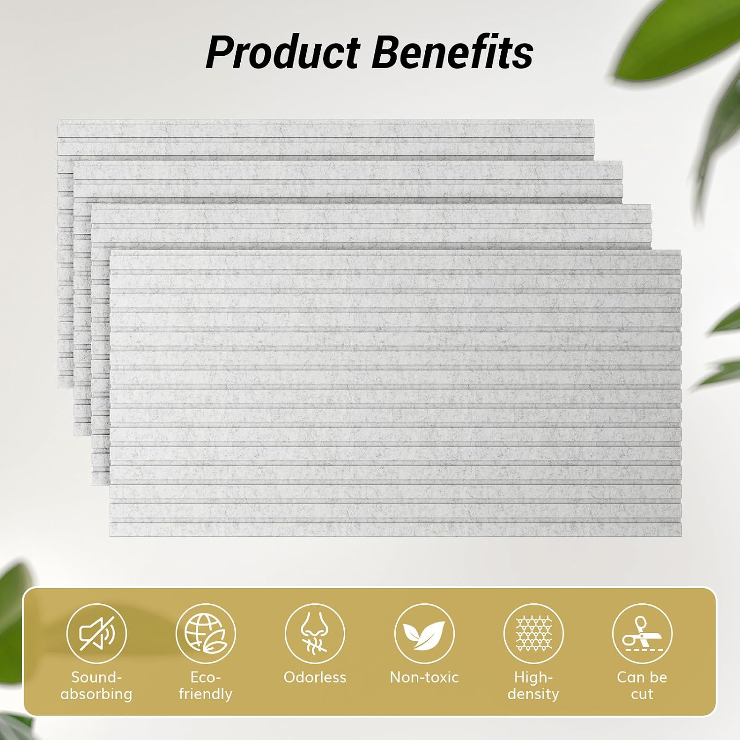 TONOR Dual-Layer Thickened Acoustic Wall Panels Self Adhesive, 8 pack 47.2'x23.6'x0.72' High Density Large Sound Proof Panels for Walls, Peel and Stick Wall Panels for Interior Wall Décor, Grey