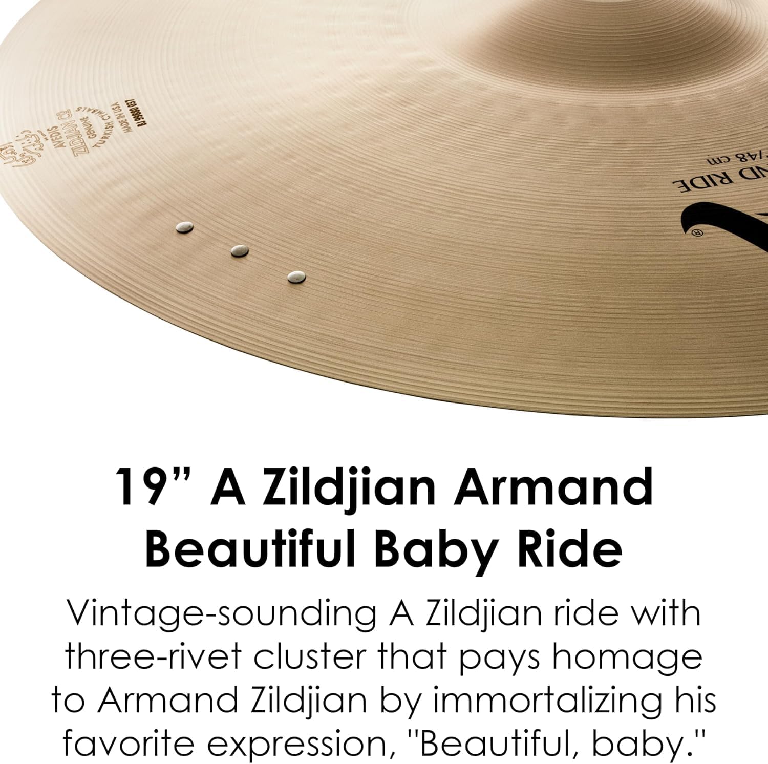 Zildjian A0044 19' A Armand Beautiful Baby Ride Cast Cymbal