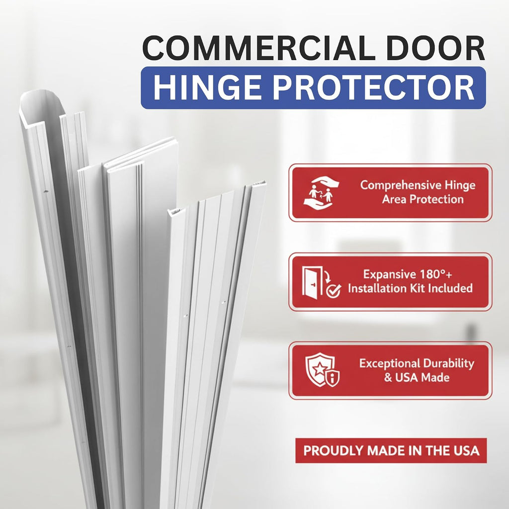 Commercial Door Hinges Finger Pinch Guard for Kids & Adults | Push & Pull Side Door Pinch Guard for Schools, Daycare Centres & Home | Finger Guard Door, USA Made, Almond, 80'