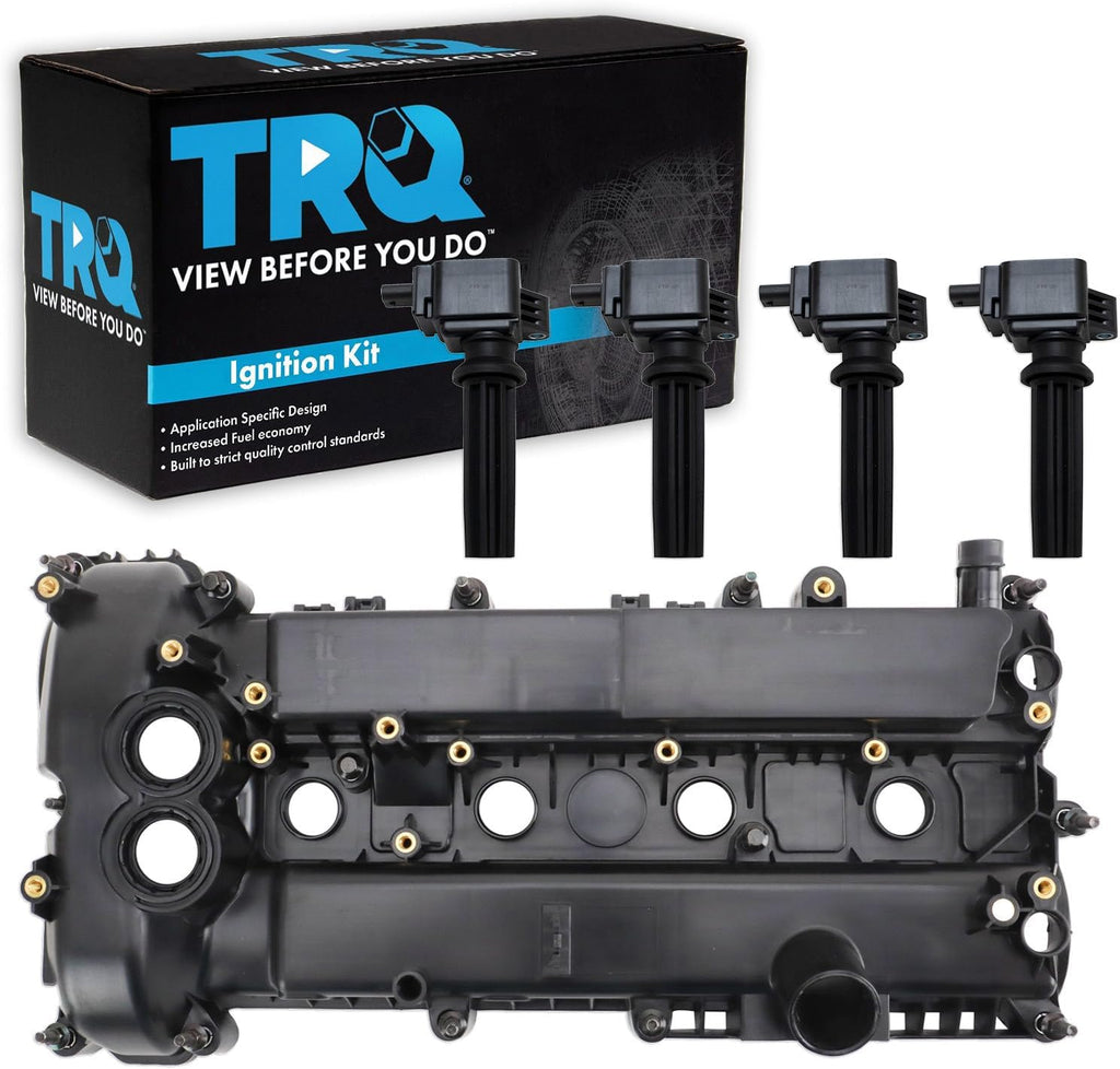 TRQ Ignition Coil Kit 4 Piece Coil on Plug Compatible with 2012-2014 Ford Edge 2013-2016 Escape 2012-2015 Explorer 2013-2018 Focus 2013-2016 Fusion 2013-2017 Taurus 2015-2016 Lincoln MKC MKZ