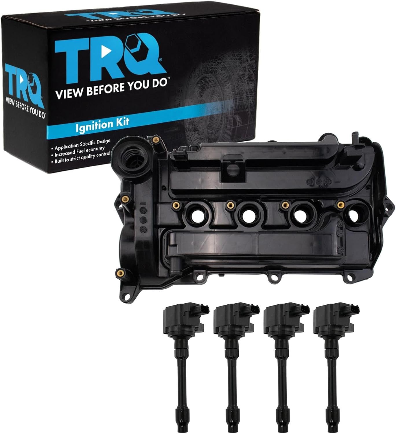 TRQ Ignition Coil Kit 4 Piece Coil on Plug Compatible with 2018-2019 Honda Accord 2016-2019 Civic 2017-2019 CR-V