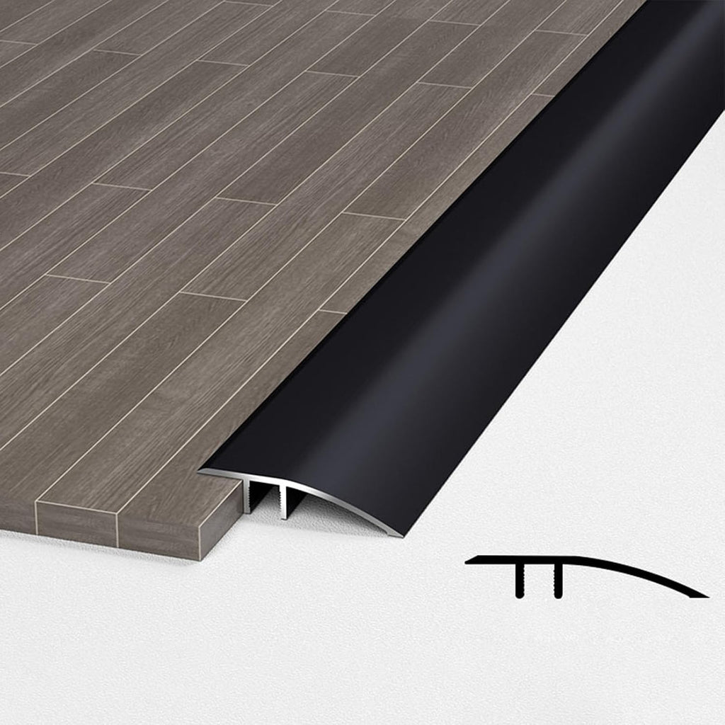 25 31 35 49 64 70 Inch Aluminum Floor Transition Strips, Doorway Threshold Reducer Edge Trim for Tile To Flooring Vinyl Plank/ Uneven Laminate Floors, Wide 42MM Brid,Light Coffee-W 42MM - L 34in