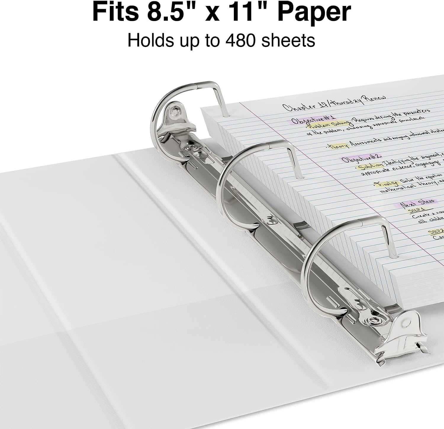 Staples 3‑Ring Binder, 1.5' D‑Ring, White, Mid‑Capacity Organizer for Home, Office & School, Holds up to 350 Sheets, 12‑Pack
