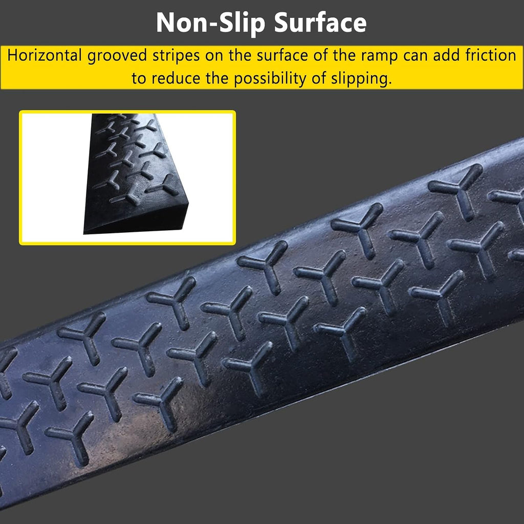 ZJMAMA Threshold Ramp Rubber, 1/2/3/4/5 CM Rise Wheelchairs Ramps for Home Garden Yard Sliding Glass Doors Steps, Indoor Outdoor Entry Transitions Slope (Size : 100x12x5(39.4x4.7x2))