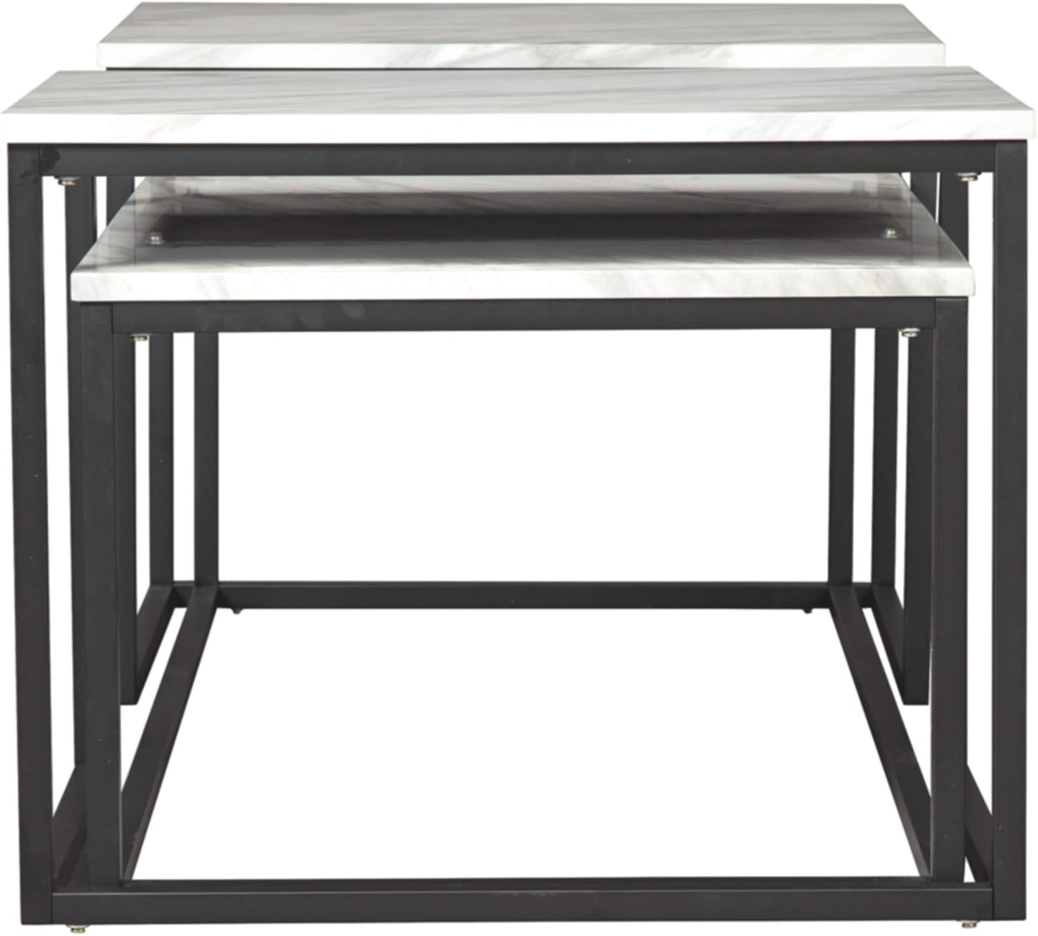 Signature Design by Ashley Donnesta Contemporary 3-Piece Table Set, Includes Coffee Table and 2 End Tables , Black & White