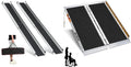 gardhom Bundled 3FT 5FT Portable Ramp Non Skid Aluminum Folding Handicap Ramp Wheel Chair Ramp for Steps Home Threshold Doorways Steps Stairs…