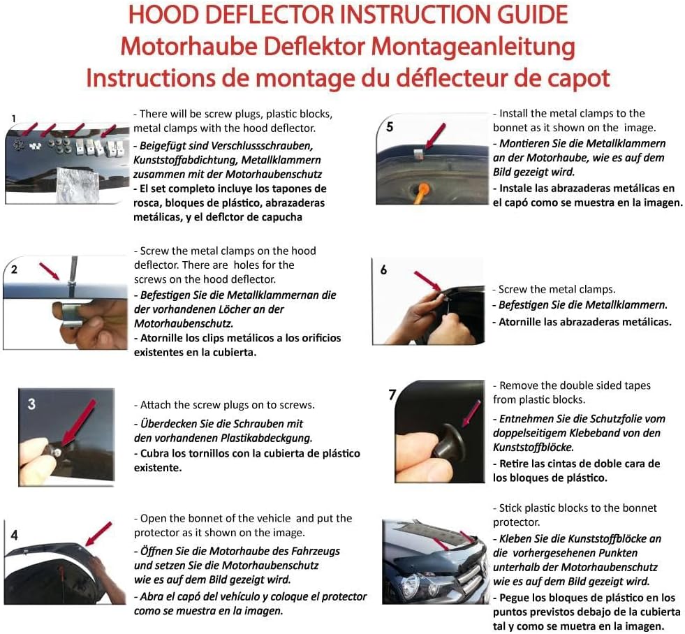 For Ford Transit 2018 2019 2020 2021 2022 2023 2024 Bonnet Protector Guard Front Bug Shield Hood Deflector Hood Stone Hood Shields Piano Black, HD1001