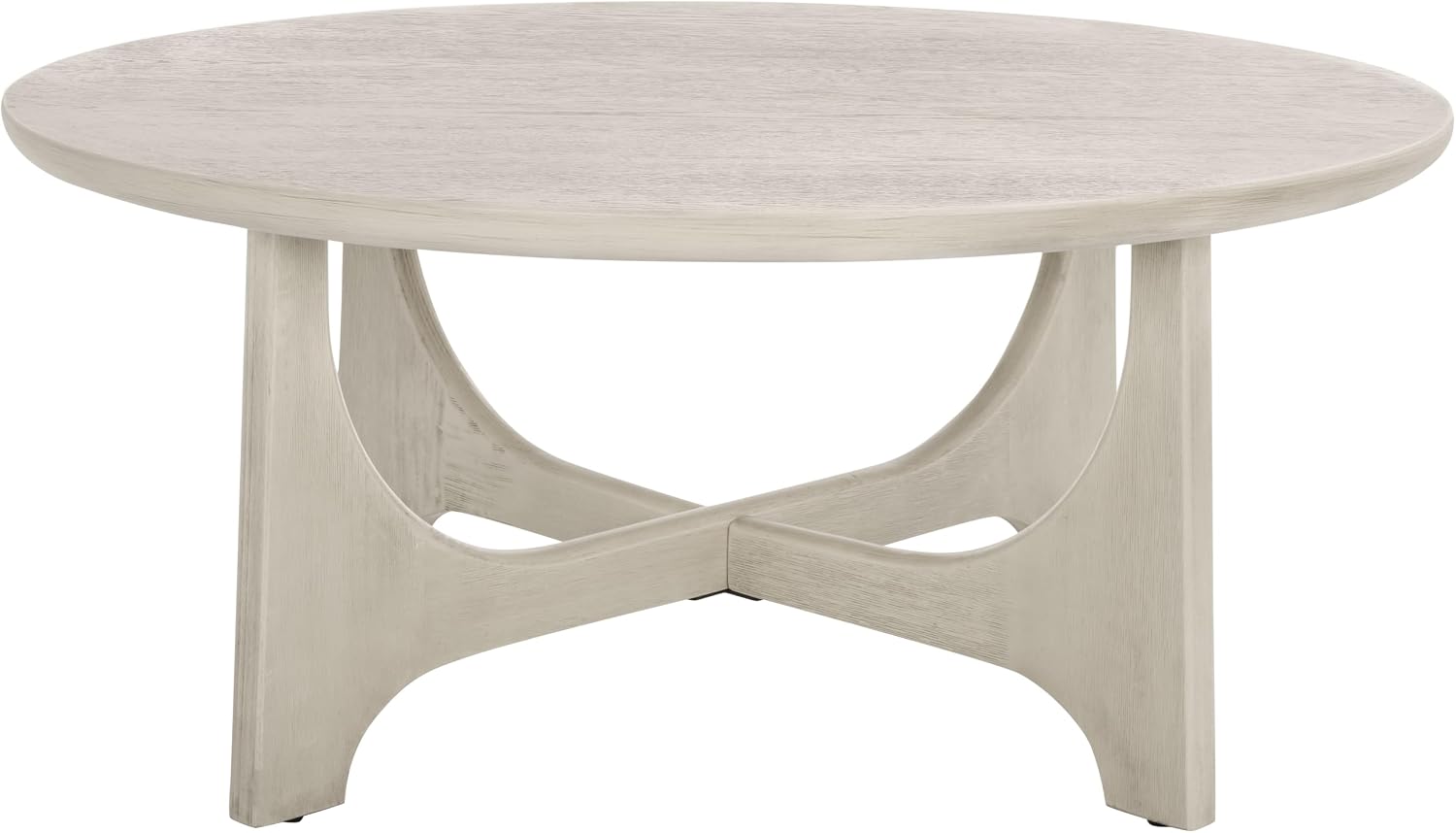 SAFAVIEH Furniture - Sasha Wood Coffee Table - White Washed - Wood - Modern Round Design - Ideal for Living Room, Family Room, Lounge, 40'W x 40'D x 17.5'H (SFV2128A)