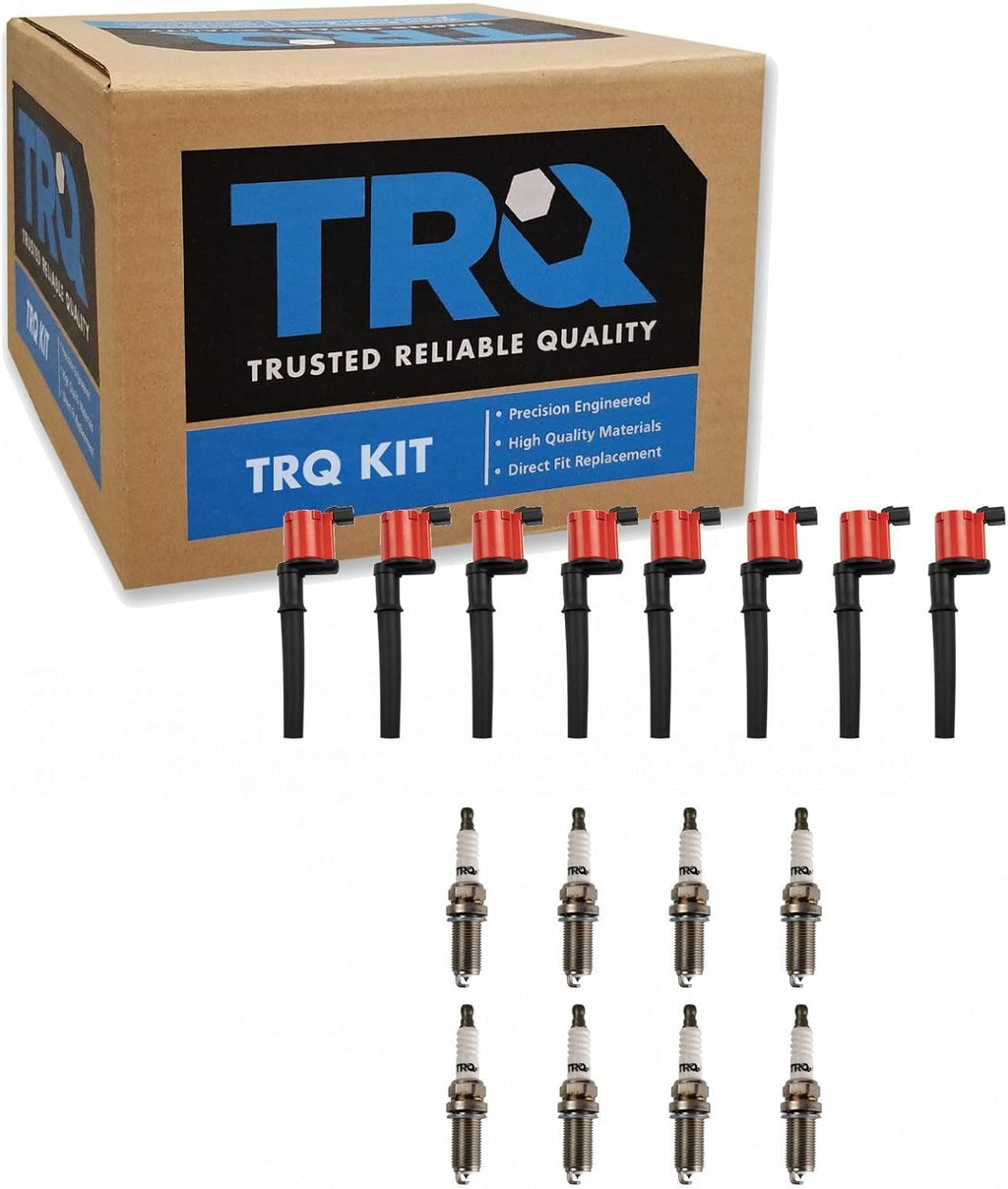 TRQ Ignition Coil & Spark Plug Kit 16 Piece Iridium Spark Plugs Compatible with 1999-2014 Ford Mustang 1997-2005 Lincoln Aviator Continental Mark VIII Navigator Blackwood 2001-2007 Panoz Esperante