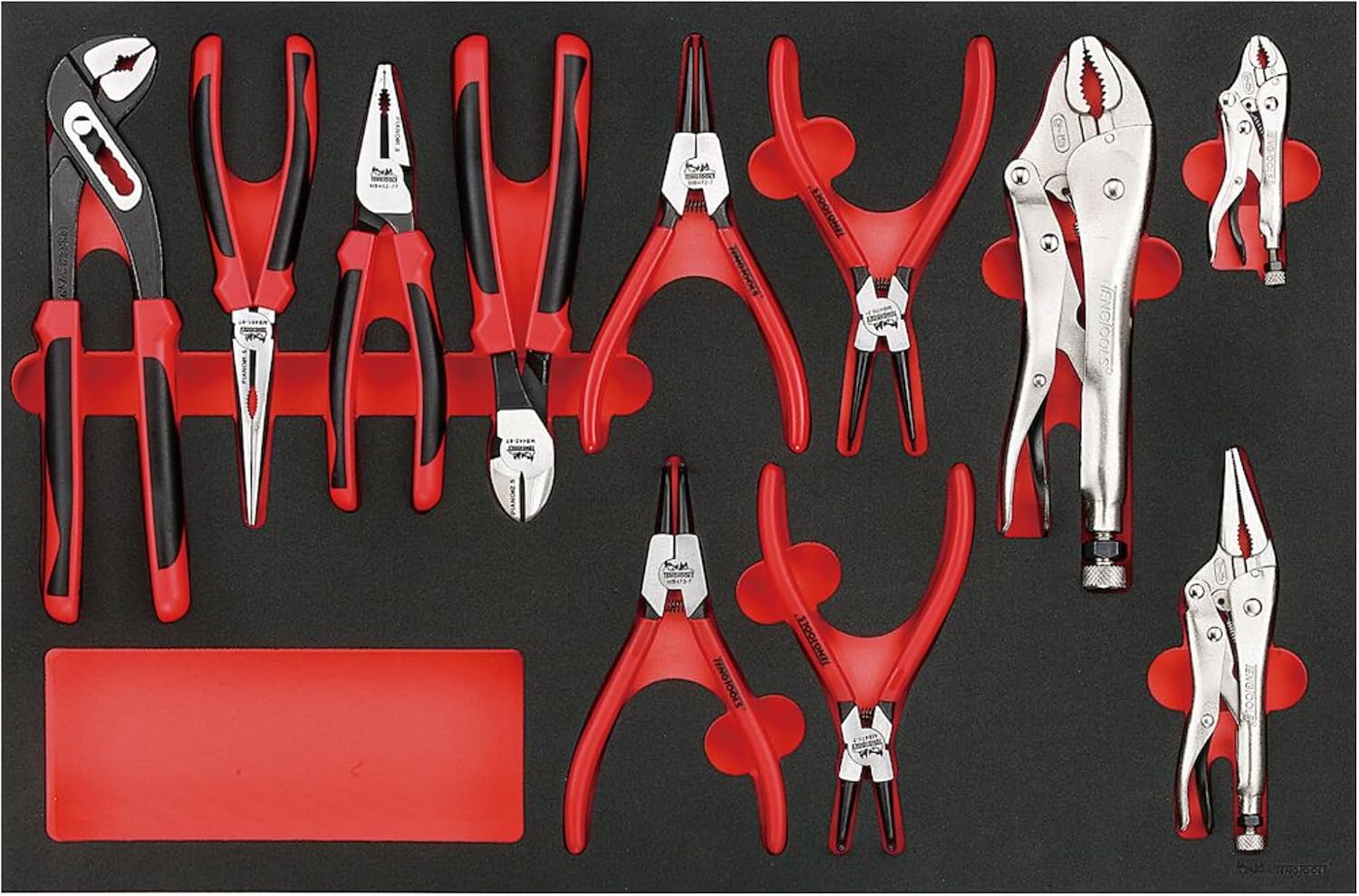 Teng Tools 11 Piece Full Drawer EVA Foam Plier Set (Cutters, Linesman, Long Nose + More) - TTEMB11