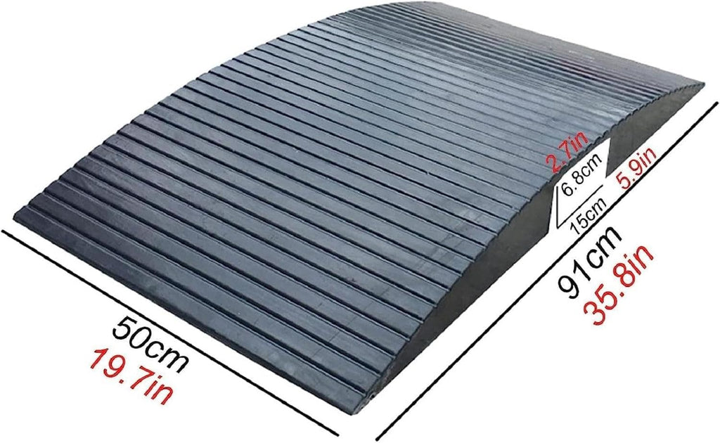 Wheelchair Ramp for Doorways,Portable Rubber Bridge Threshold for Shower/Patio Door/Garage DIY/Cars/Home Shed,2-3inch Rise with Supporting Frame and Non-Slip Surface Transition Ramp