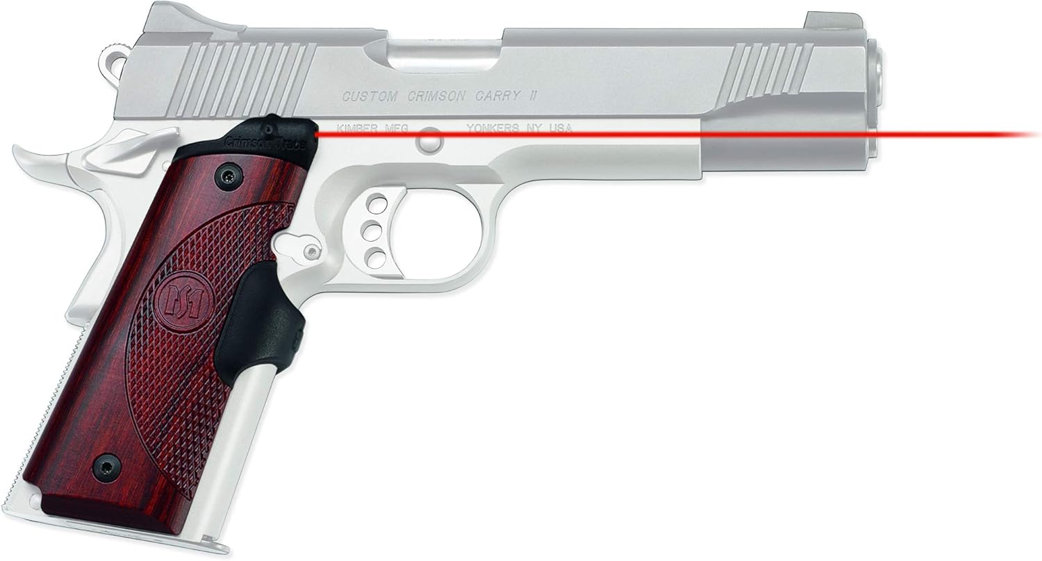 Crimson Trace LG-901 and 901G Rosewood Maser Series Laser Sights with Instinctive Activation for 1911 Full-Size Pistols, Defensive Shooting and Competition