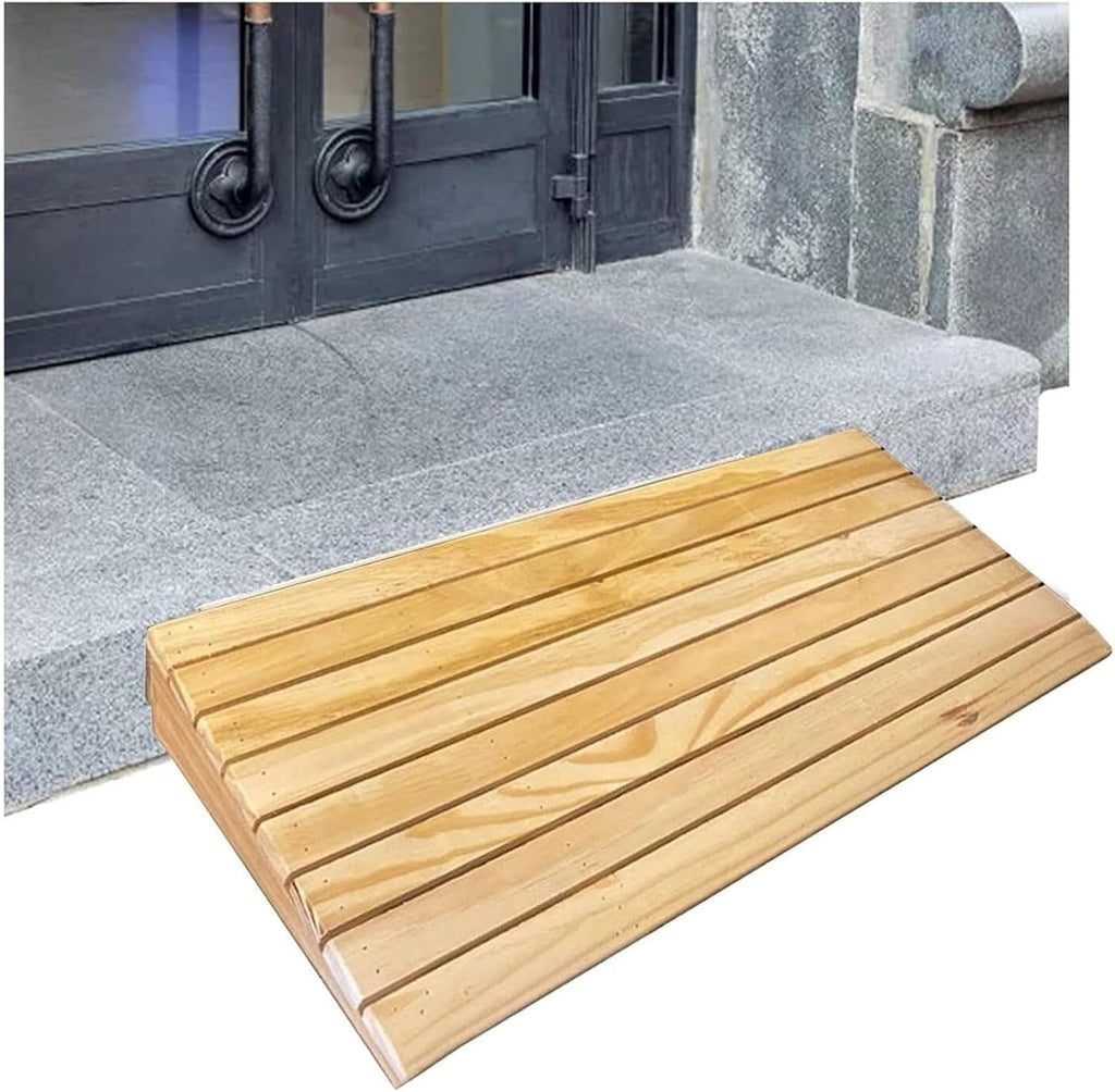 2-6in Rise Wood Threshold Ramp for Home/Front Door/Yard/Doorways, Wheelchairs Walkers Car Motorcycle Entry Steps Transition Ramp, with Anti-Slip Surface (Size : 38.8x35x14cm/15.2x13.8x5.5in