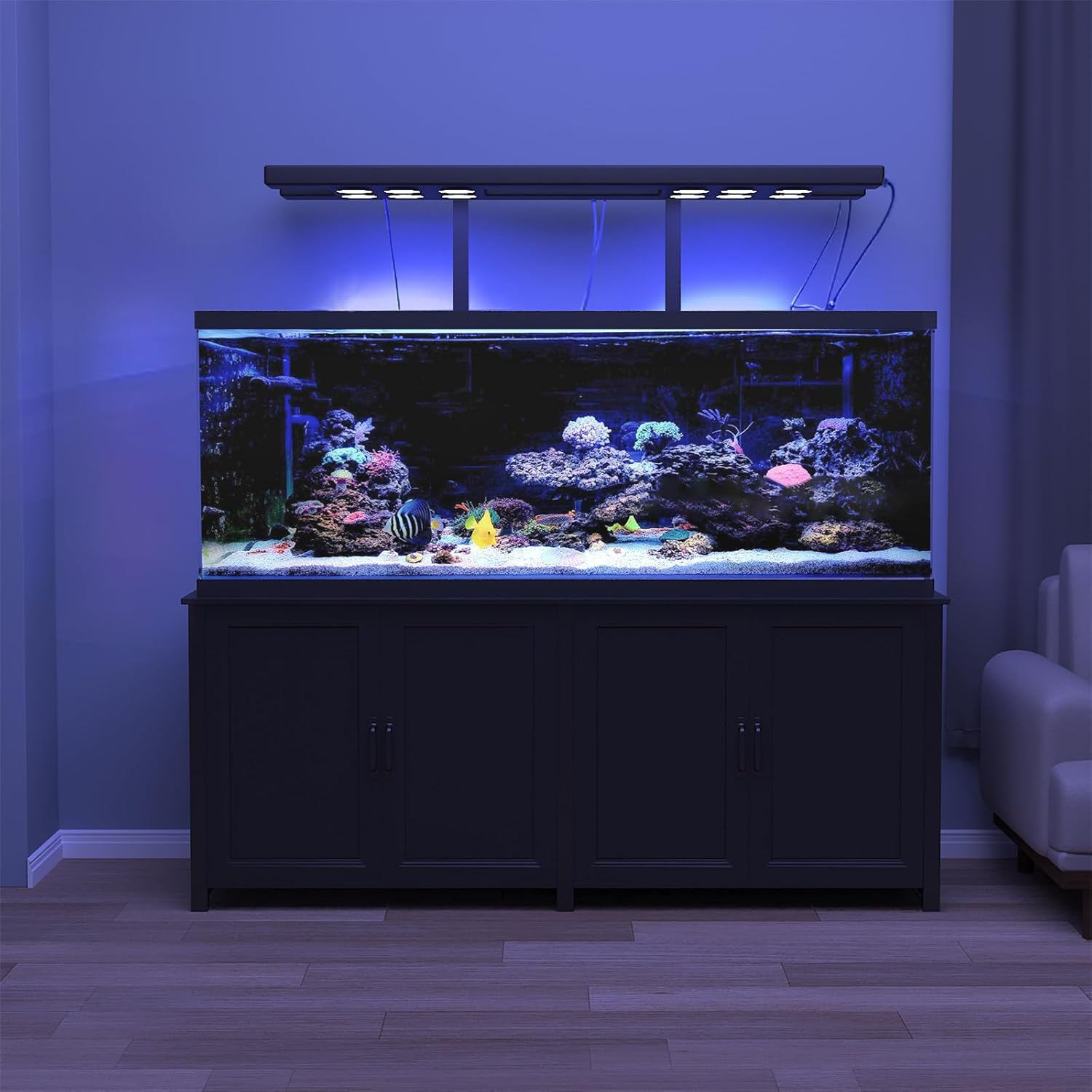 GDLF 180-200 Gallon Large Fish Tank Stand, Aquarium Stand with 72'*24' Tabletop Fits 125/150/180/200 Volumns Aquariums,2200LBS Capacity Heavy Duty