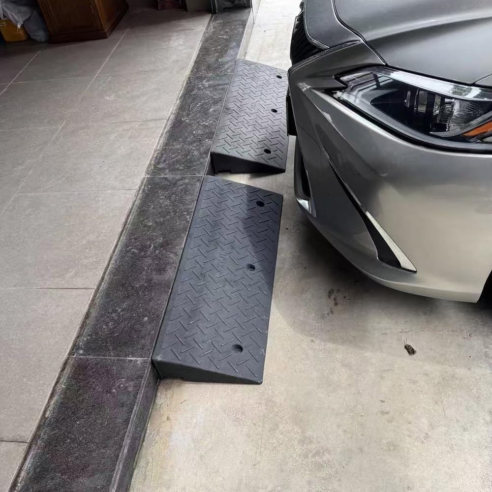 Driveway Ramps Rubber Curb Ramp Non-Slip Sidewalk Curb Ramps，2in 3in 4in 5in Rise Handicap Ramp，Heavy Duty Loading Ramps for Supermarket Factory Loading Dock(100x25x5cm/39.3x9.8x1.96in)