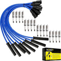 Set of 16 PCS Iridium Spark Plugs with Wire Set 671-8173 Compatible with Ford F150 F250 F350 E350 Super Duty 2010-2014 - V8 6.2L