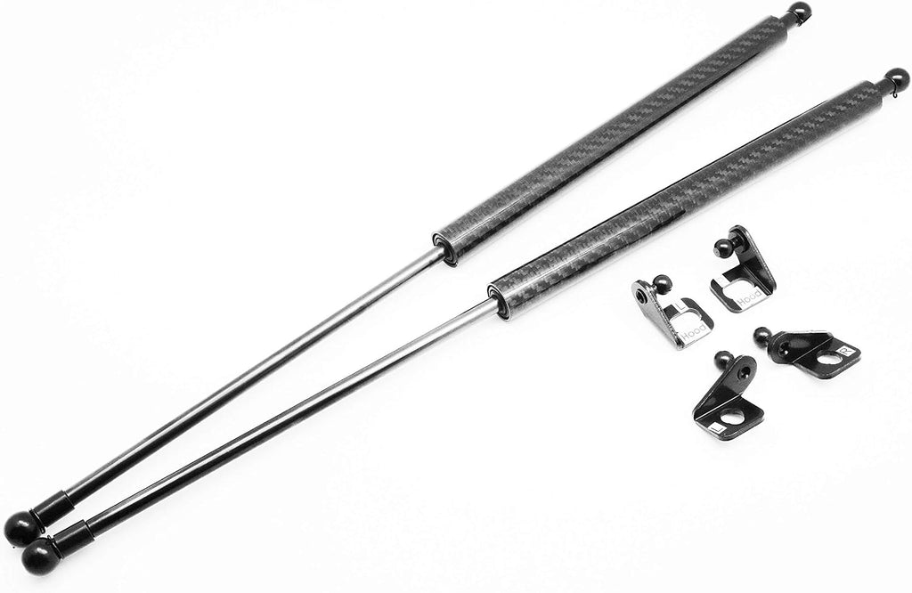 Autobahn88 Hood Lift Support Kit with Gas Struts and Brackets, Compatible with 2005-2012 Toyota RAV4 XA30 (Black Carbon Fibre)